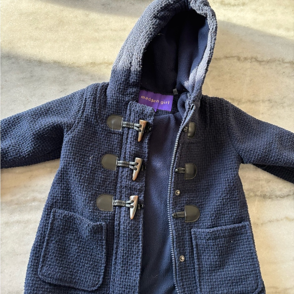 Madden Girl Navy Toggle Coat Size 2T